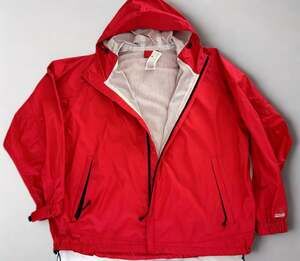Carhartt Men's Red Mesh-Lined Waterproof Hooded Rain Jacket size 2XL